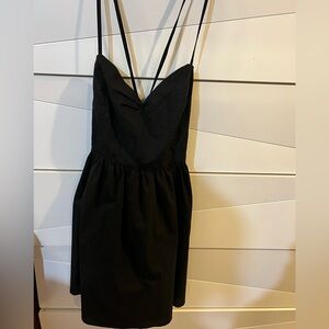 Black summer mini beach dress, XS, S.